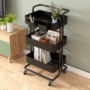 CARRITO DE METAL CON ASA 3 NIVELES