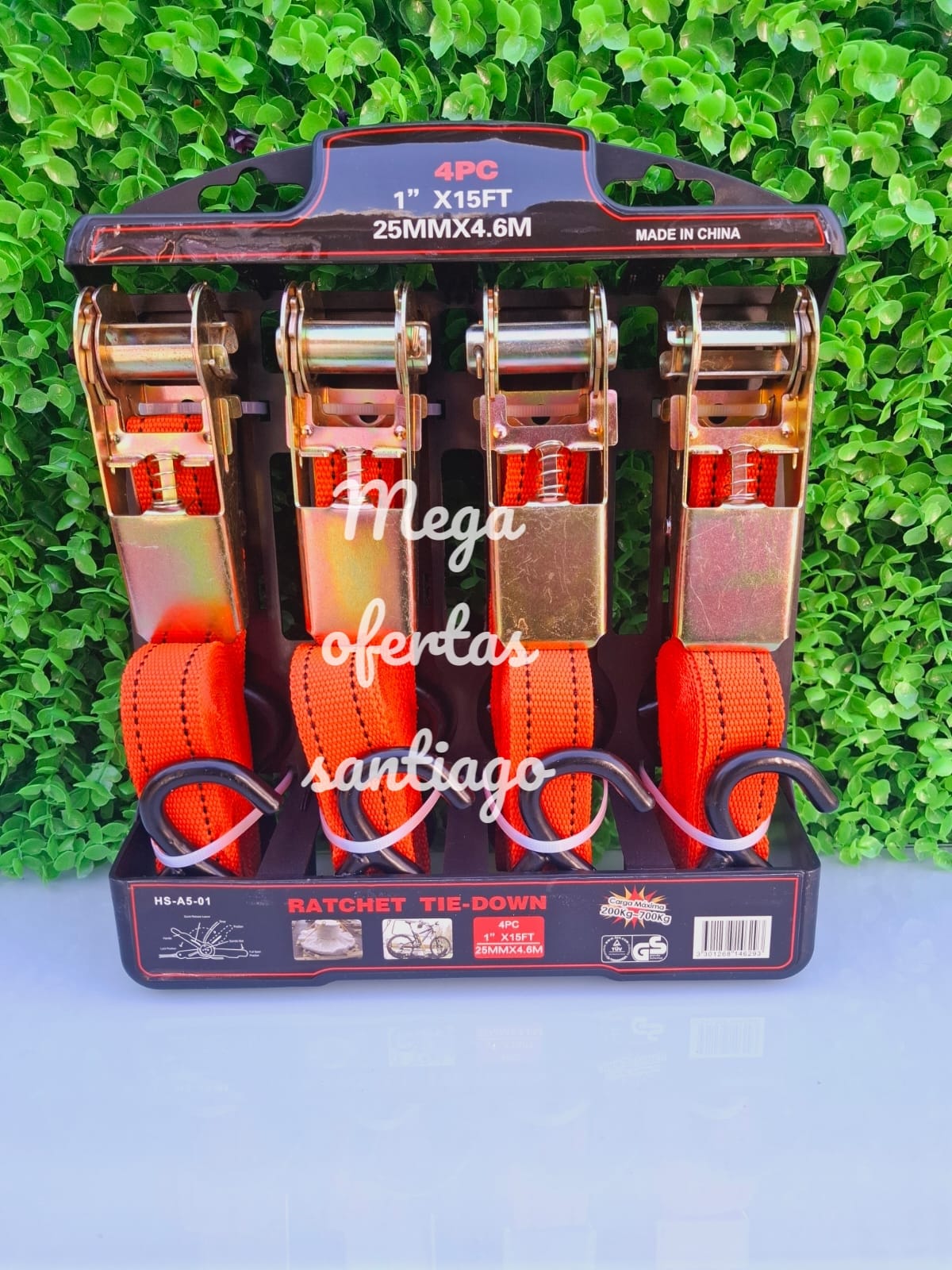 KIT DE JUEGO ESLINGA CINTA AMARRE RATCHET 4,6M - Imagen 2