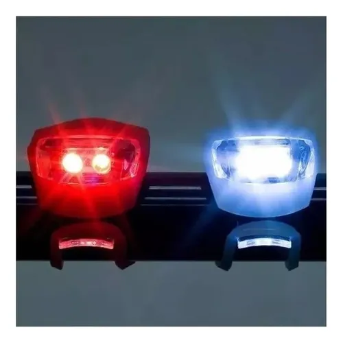 KIT DE LUCES PARA BICICLETA CON LUZ LED BLANCA Y ROJA - Imagen 2