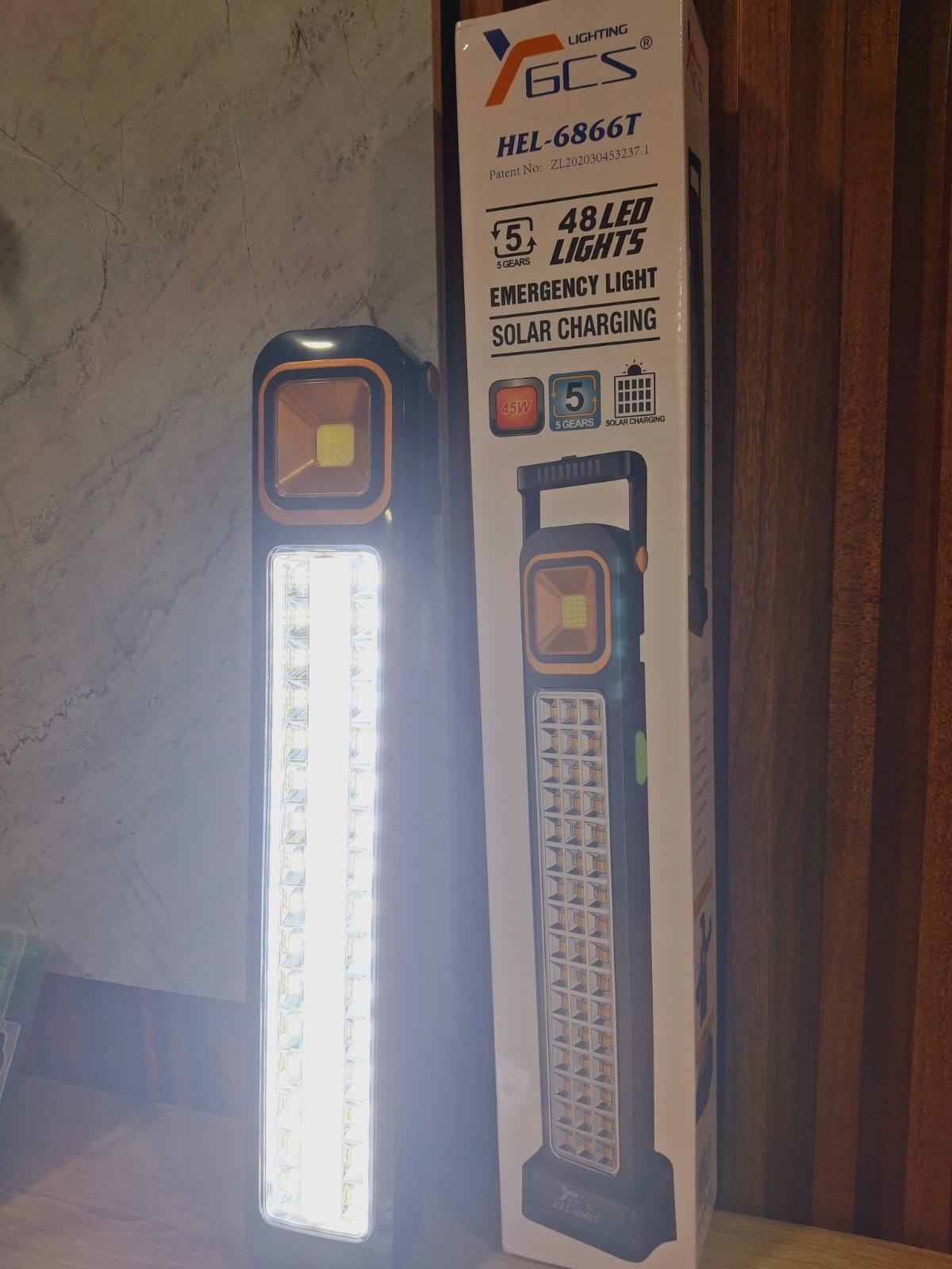 LAMPARA DE EMERGENCIA 48 LED SOLAR RECARGABLE - Imagen 8