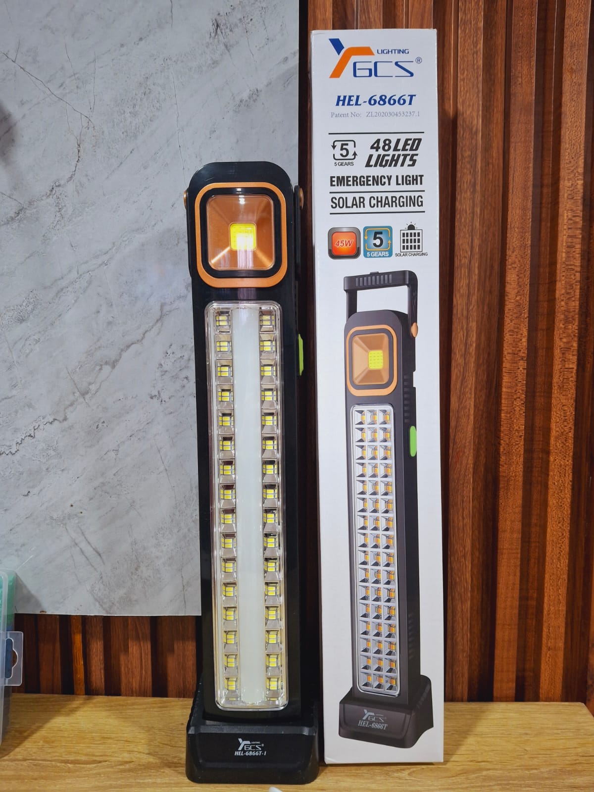 LAMPARA DE EMERGENCIA 48 LED SOLAR RECARGABLE - Imagen 6