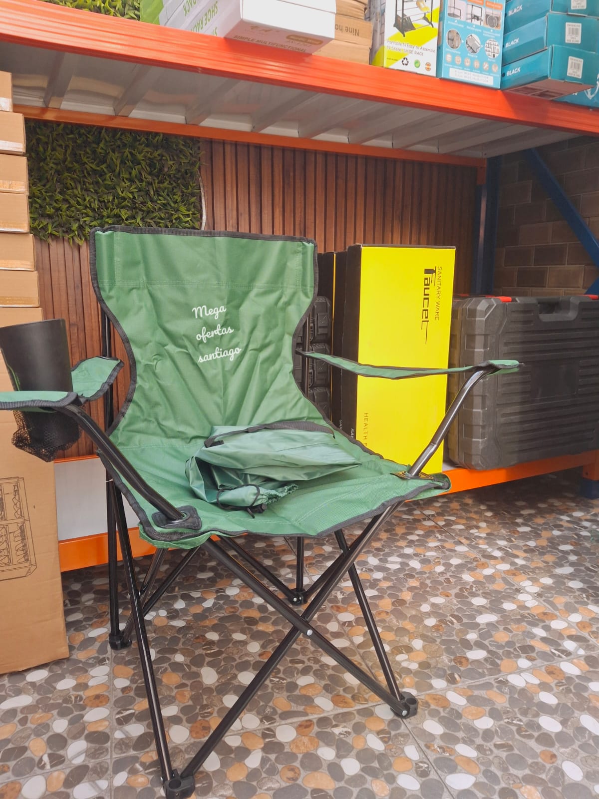 SILLA DE CAMPING PLEGABLE CON POSAVASOS - Imagen 2