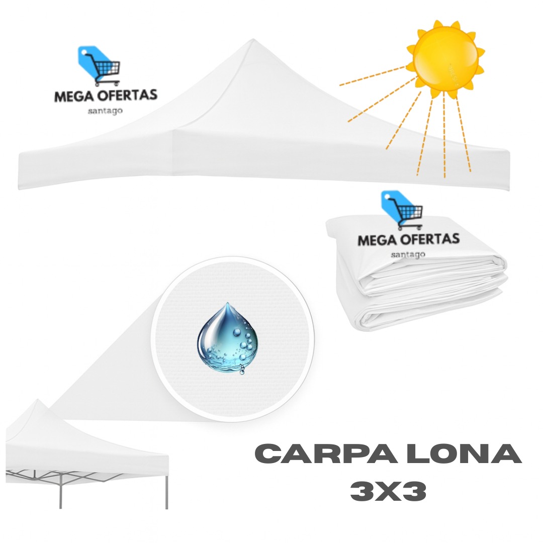 CARPA LONA DE TOLDO COLOR BLANCO 3X3