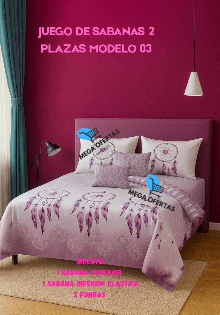 JUEGO DE SABANAS 2 PLAZAS MADELO 03