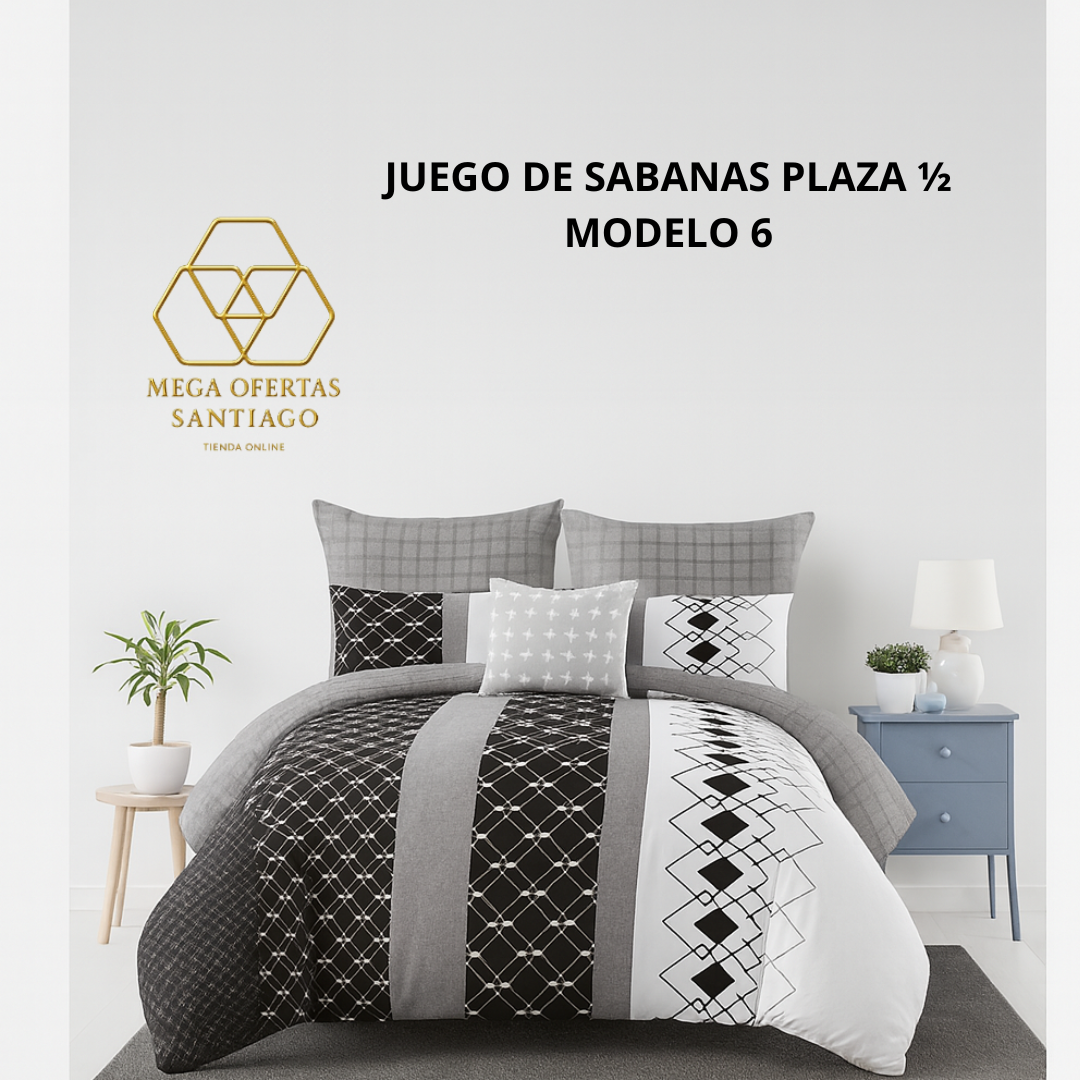 JUEGO DE SABANAS PLAZA 1/2 MODELO 6