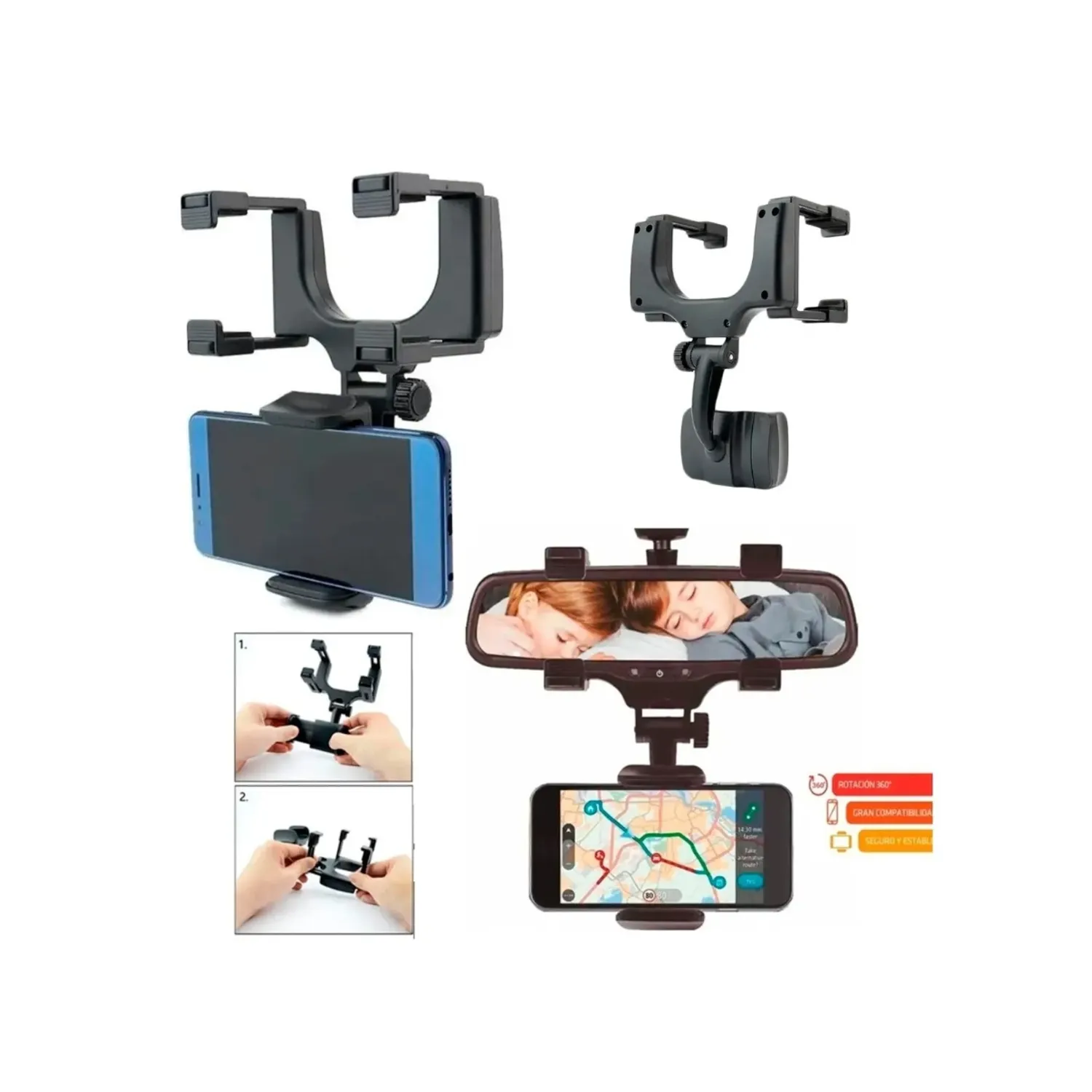 Porta Celular Para Espejo Retrovisor Universal - Imagen 2